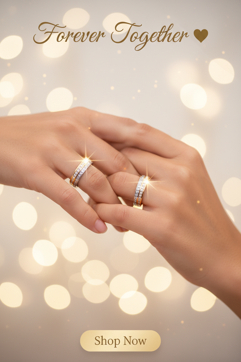 Couple Rings Set – Forever Together Matching Rings | Romantic Gift for Couples ❤️
