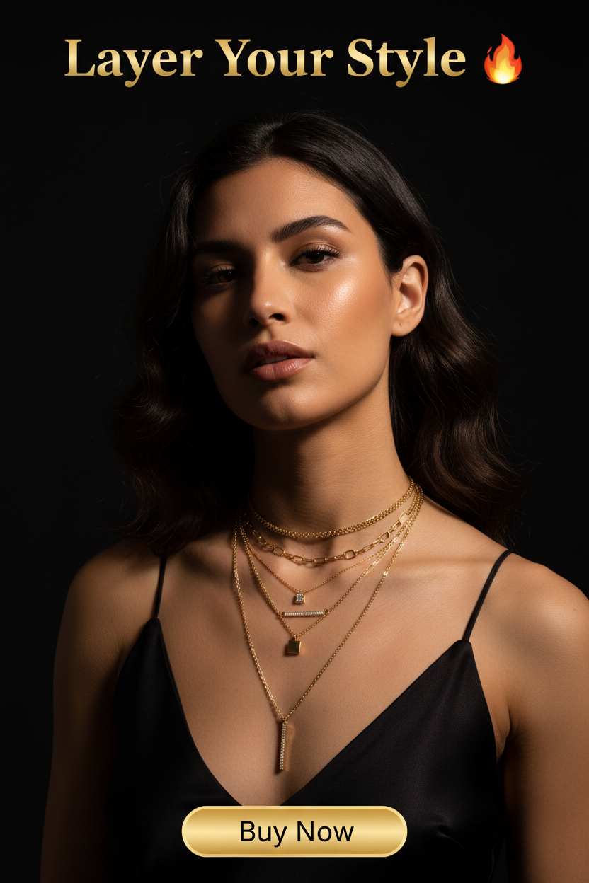 Layered Chain Necklace – Trendy Fashion Jewelry for Women | Stylish Statement Accessory 🔥