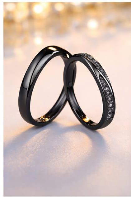 Luxury Couple Rings Set – Silver, Gold, Black & Rose Gold | Premium Matching Rings for Couples